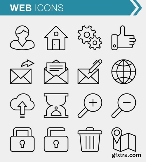 Collection logo icon web design element site 54-19 EPS