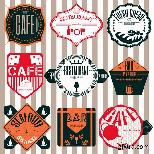 Collection of label discount sale sticker logo frame border card 4-25 EPS