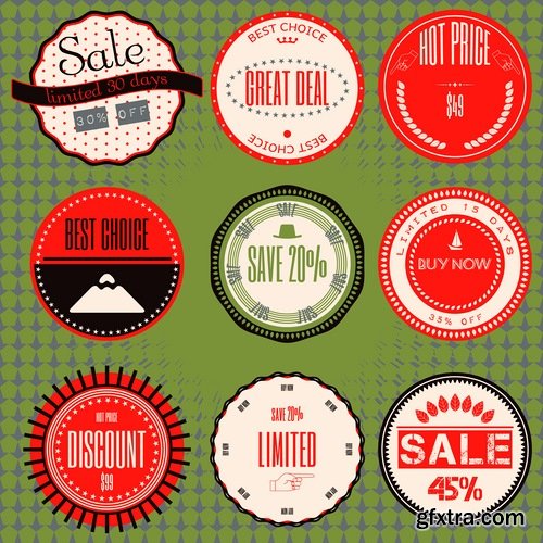 Collection of label discount sale sticker logo frame border card 4-25 EPS