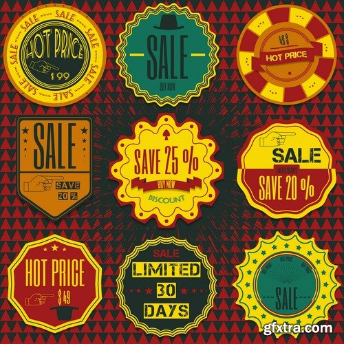 Collection of label discount sale sticker logo frame border card 4-25 EPS