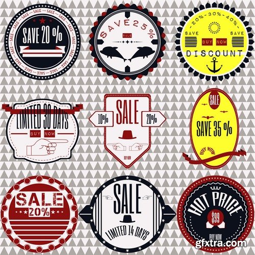 Collection of label discount sale sticker logo frame border card 4-25 EPS