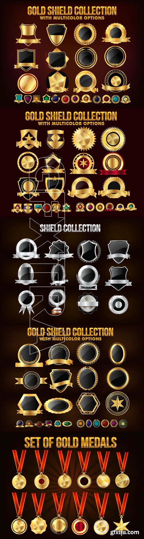 Golden Badges Medal Label and Awards vector 2