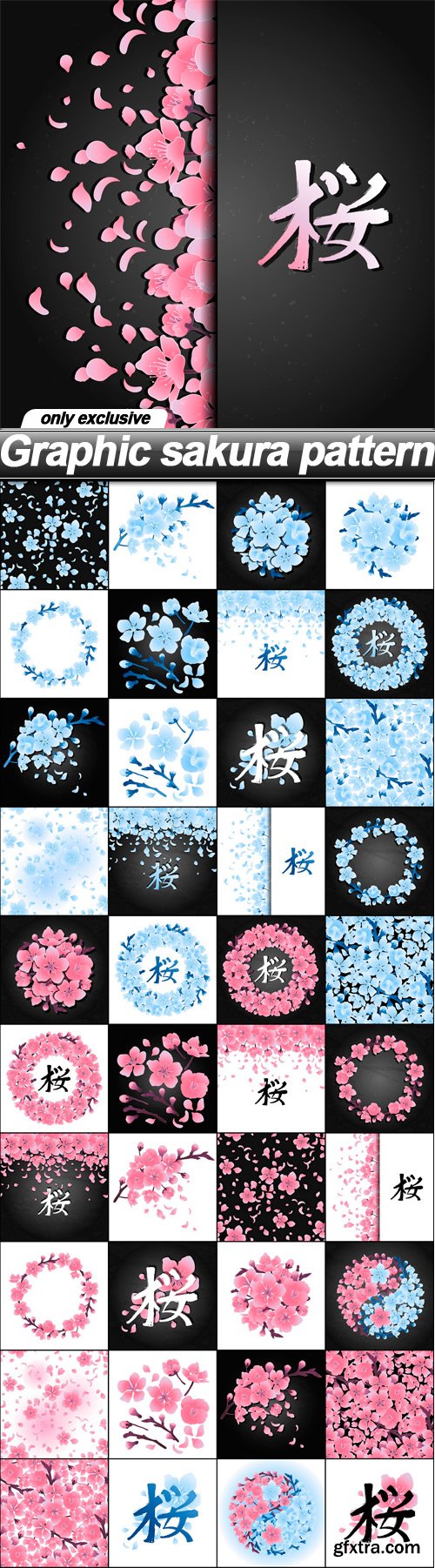 Graphic sakura pattern - 41 EPS