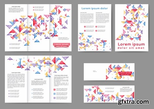 Collection of corporate banner flyer business card brochure cover vector image 25 EPS