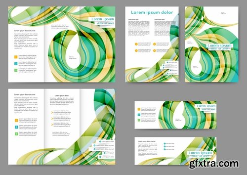 Collection of corporate banner flyer business card brochure cover vector image 25 EPS