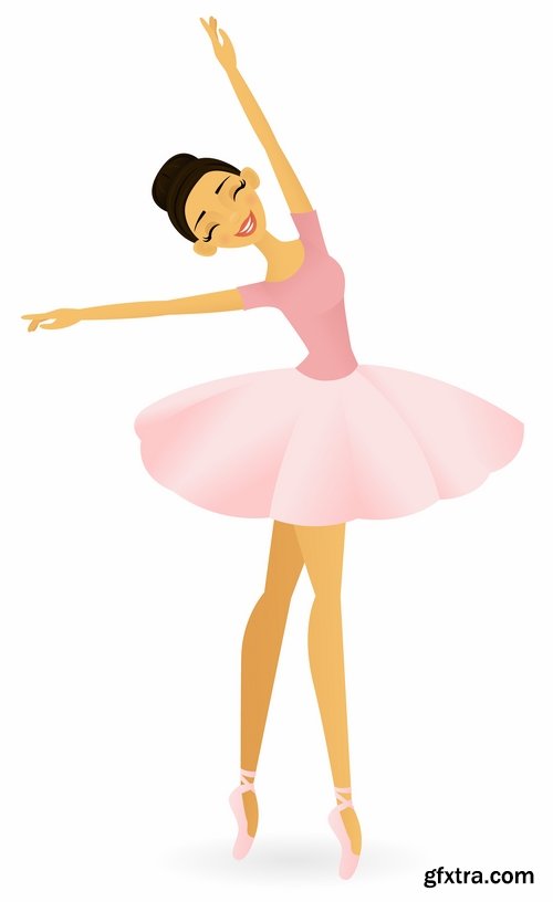 Collection ballerina dance ballet pointe shoes vector image 22 EPS