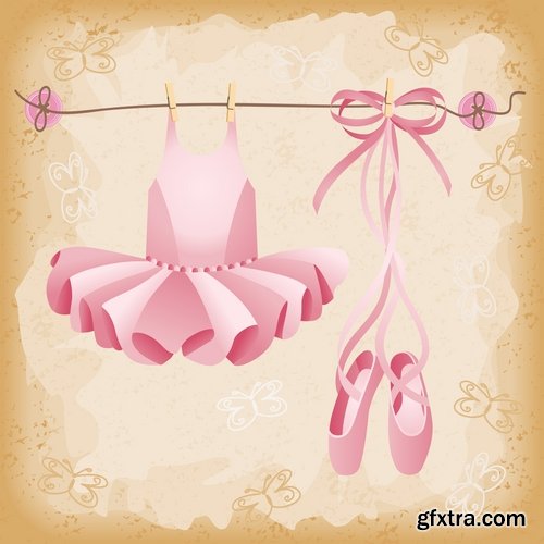 Collection ballerina dance ballet pointe shoes vector image 22 EPS