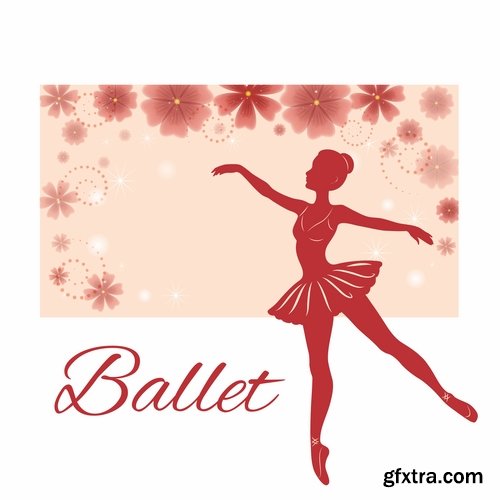 Collection ballerina dance ballet pointe shoes vector image 22 EPS