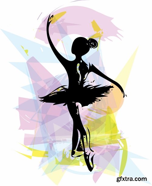 Collection ballerina dance ballet pointe shoes vector image 22 EPS