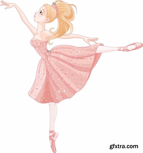 Collection ballerina dance ballet pointe shoes vector image 22 EPS