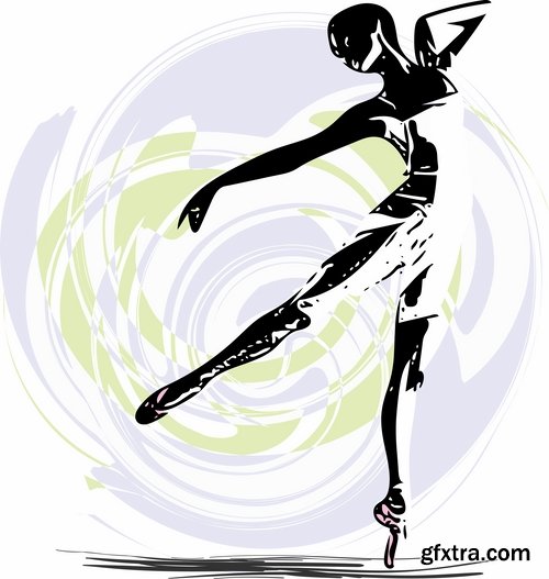 Collection ballerina dance ballet pointe shoes vector image 22 EPS