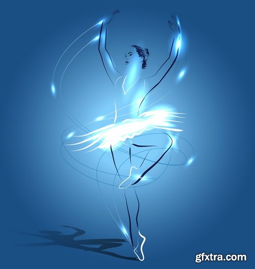 Collection ballerina dance ballet pointe shoes vector image 22 EPS