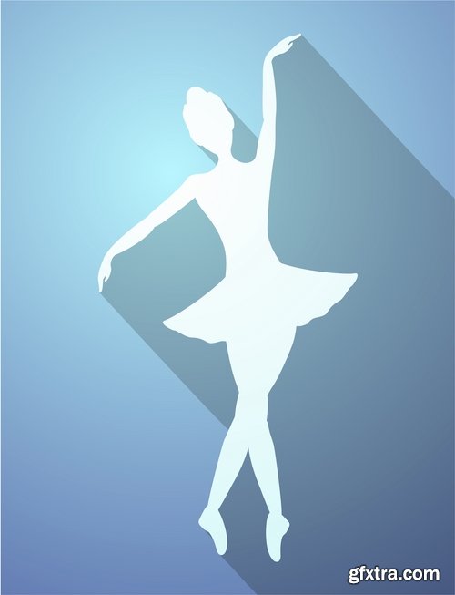 Collection ballerina dance ballet pointe shoes vector image 22 EPS