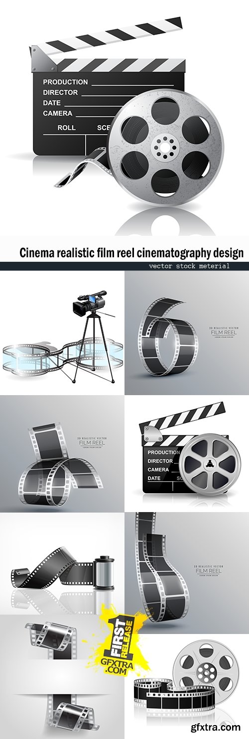 Cinema realistic film reel cinematography design