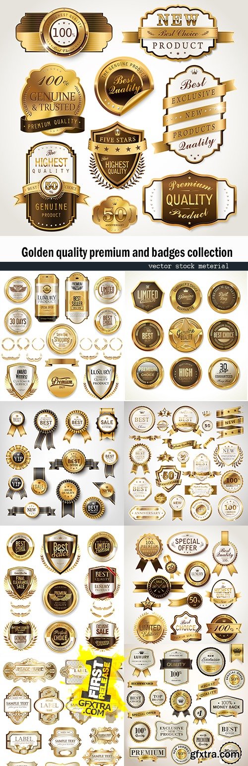 Golden quality premium and badges collection