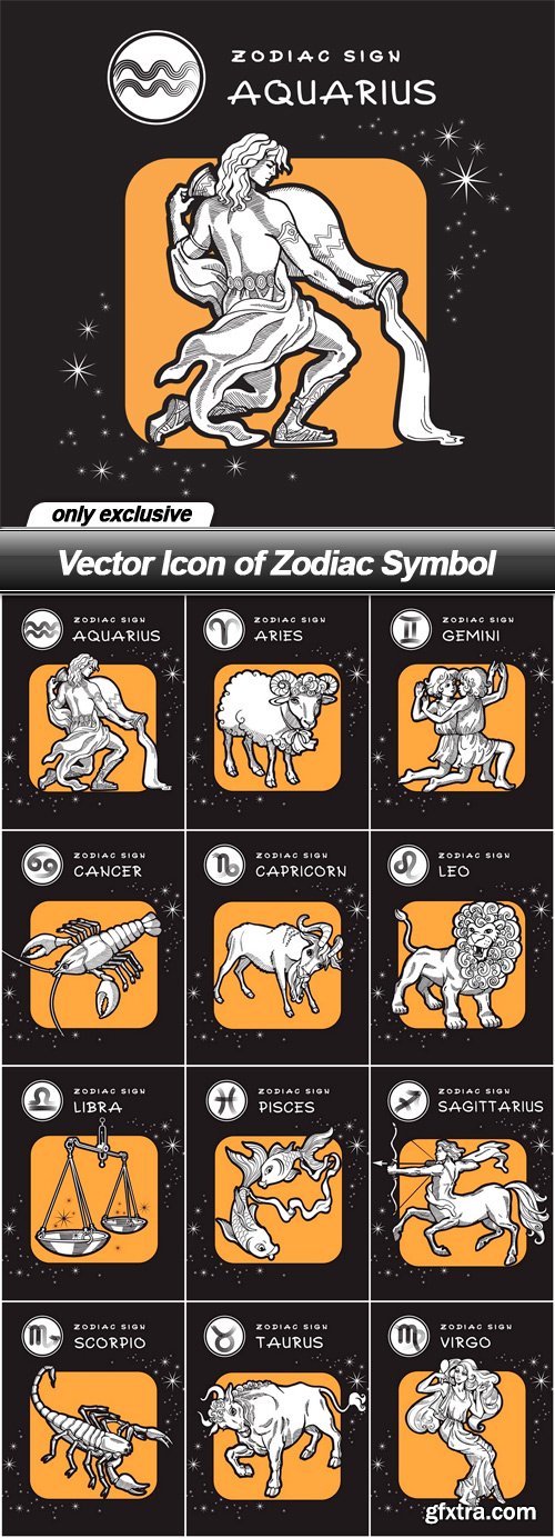 Vector Icon of Zodiac Symbol - 12 EPS