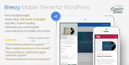 ThemeForest - Breezy: Mobile Theme for WordPress 10927408