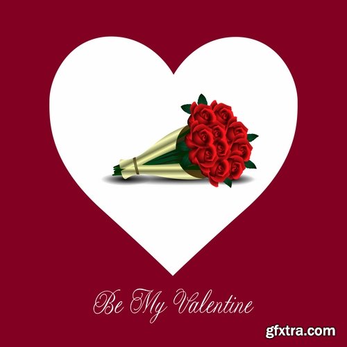 Collection of Valentine's Day gift heart still life illustration holiday 25 EPS