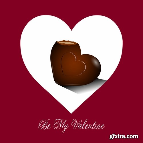 Collection of Valentine's Day gift heart still life illustration holiday 25 EPS