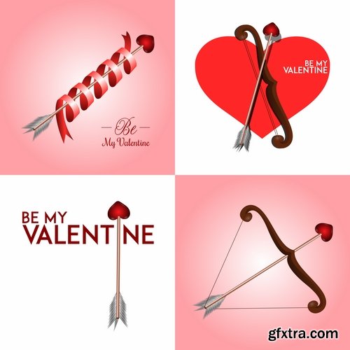 Collection of Valentine's Day gift heart still life illustration holiday 25 EPS