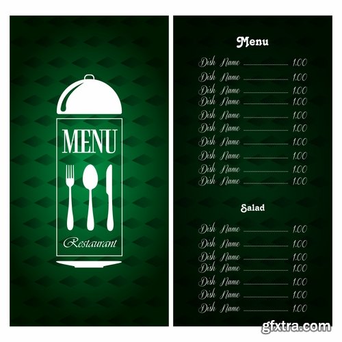 Collection menu food fast food cooking meal drink vector image 4-25 EPS