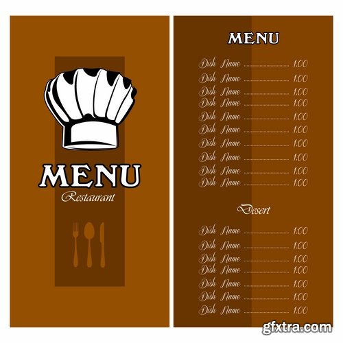 Collection menu food fast food cooking meal drink vector image 4-25 EPS