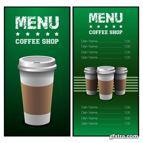 Collection menu food fast food cooking meal drink vector image 4-25 EPS