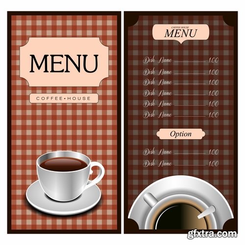 Collection menu food fast food cooking meal drink vector image 4-25 EPS