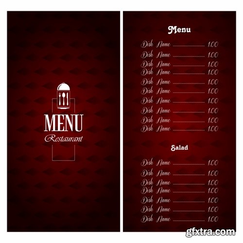 Collection menu food fast food cooking meal drink vector image 4-25 EPS