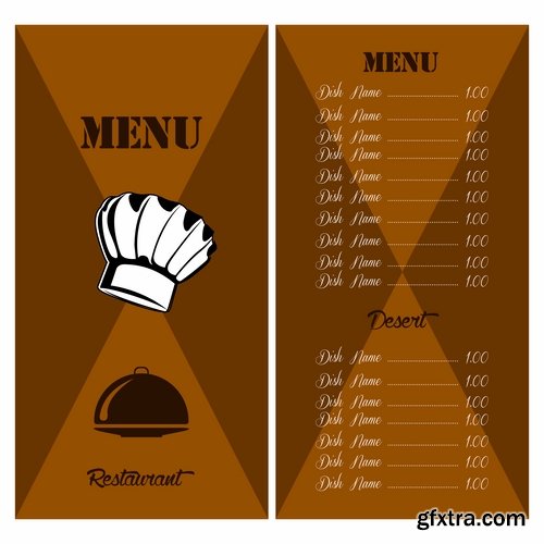 Collection menu food fast food cooking meal drink vector image 4-25 EPS