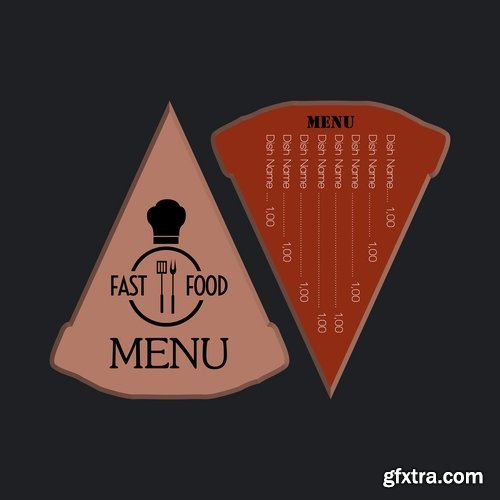 Collection menu food fast food cooking meal drink vector image 4-25 EPS