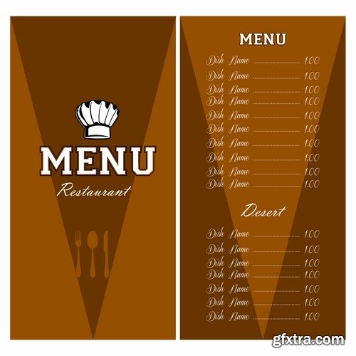 Collection menu food fast food cooking meal drink vector image 4-25 EPS