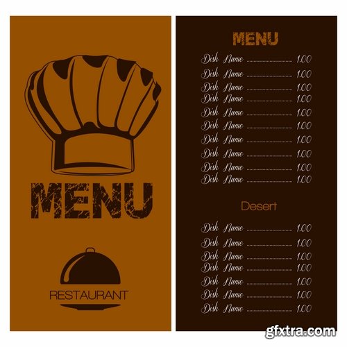 Collection menu food fast food cooking meal drink vector image 4-25 EPS