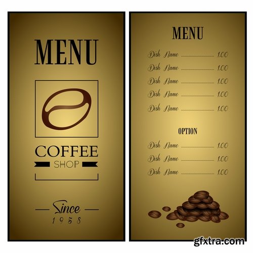 Collection menu food fast food cooking meal drink vector image 4-25 EPS