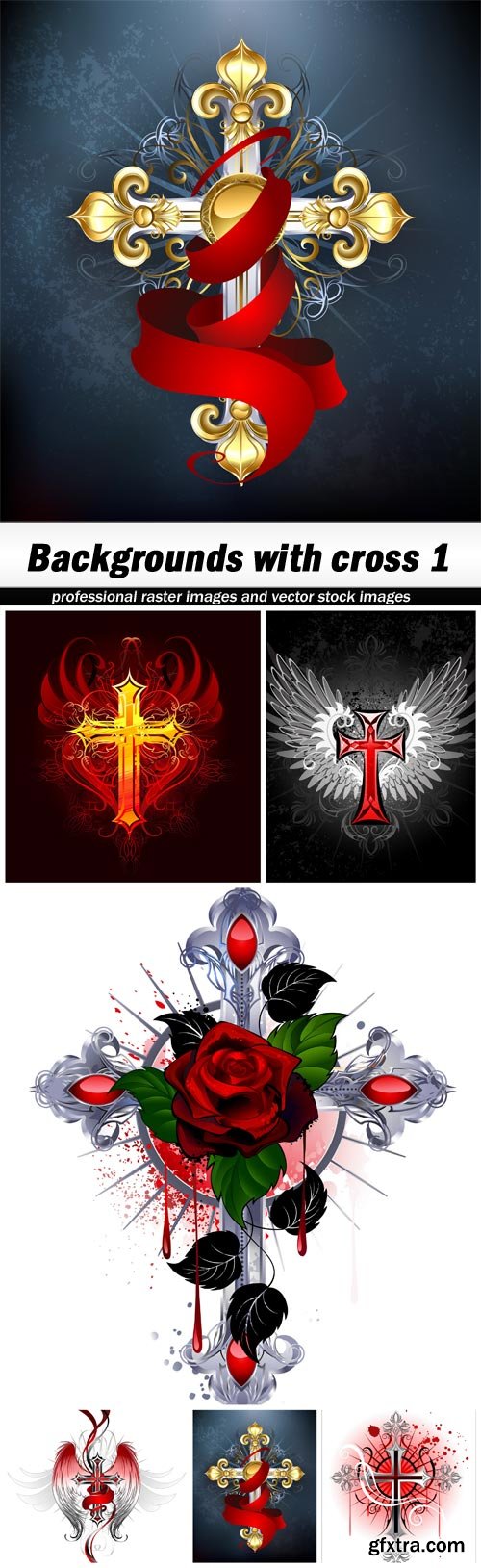 Backgrounds with cross 1 - 6 UHQ JPEG