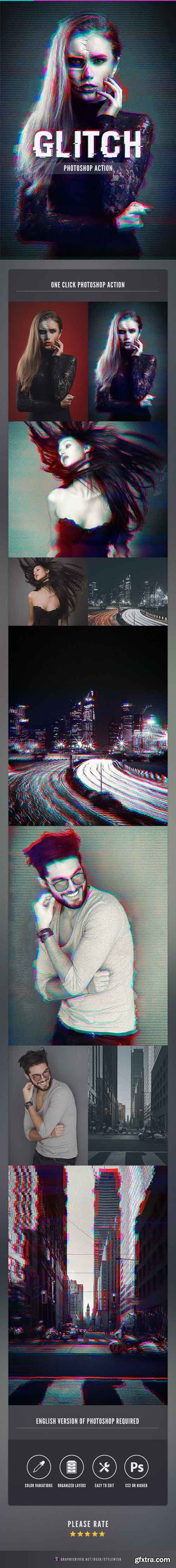 GR - Glitch Photoshop Action 15800617