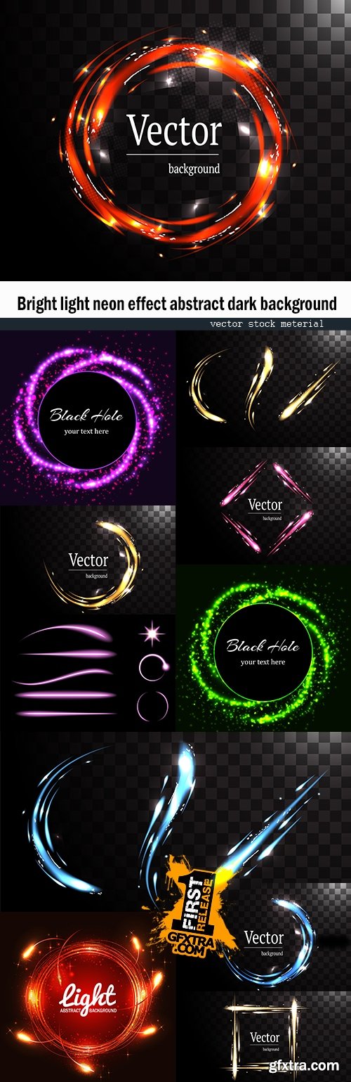 Bright light neon effect abstract dark background