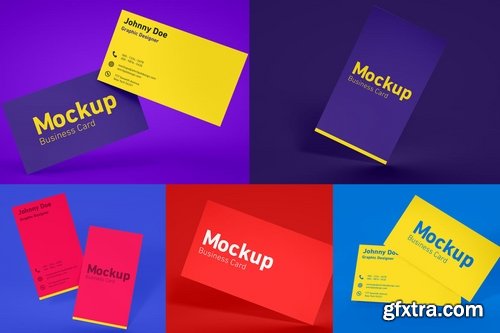 CM - Five Floating Business Card Mockups 1196448