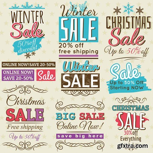 Winter Christmas Sale Banner - 14 Vector