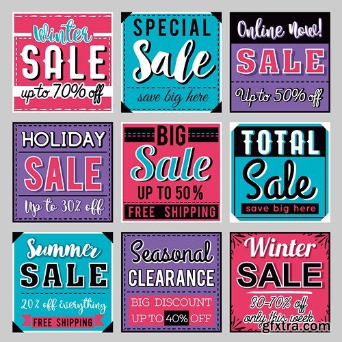 Winter Christmas Sale Banner - 14 Vector