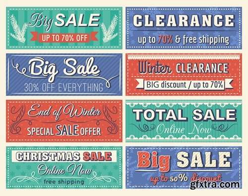 Winter Christmas Sale Banner - 14 Vector