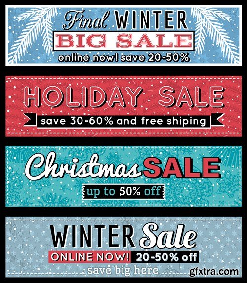 Winter Christmas Sale Banner - 14 Vector