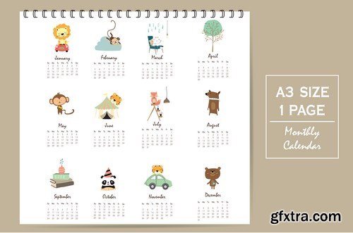 Calendar 2017 part 3 - Set of 20xEPS Professional Vector Stock