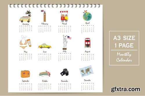 Calendar 2017 part 3 - Set of 20xEPS Professional Vector Stock