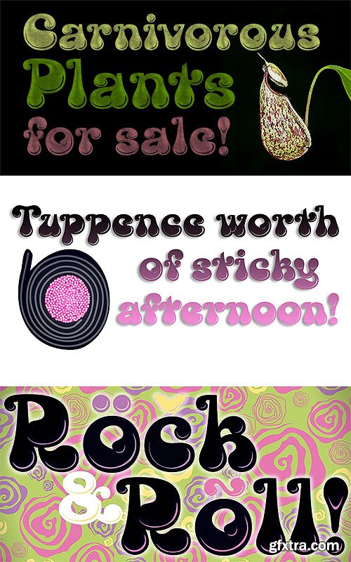 Kingthings Lickorishe Pro - 70's Hippie Shiny Bell Bottoms Typeface OTF