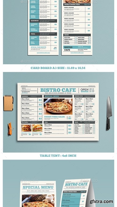 GraphicRiver - Newspaper Style Menu Package 16350110