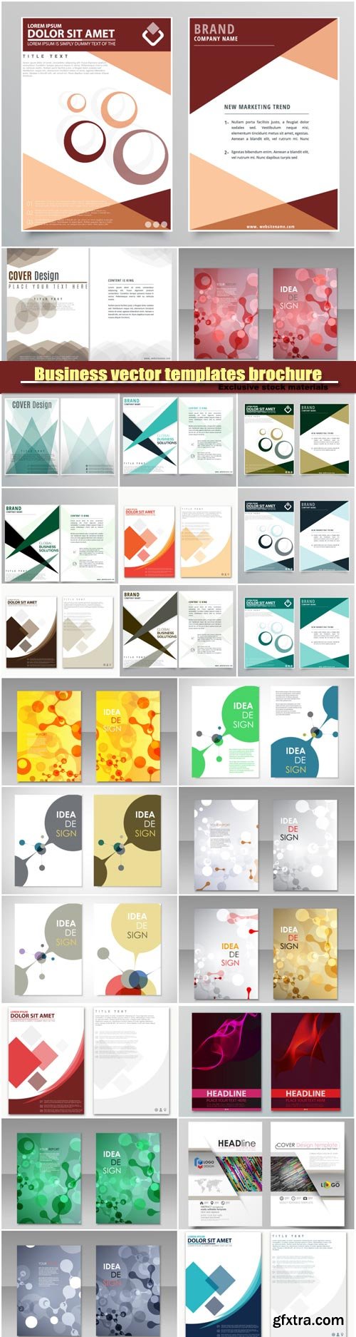 Abstract vector flyer templates brochure, colored cover image texture