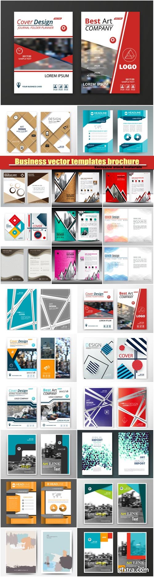 Business vector flyer templates brochure, colored cover image texture