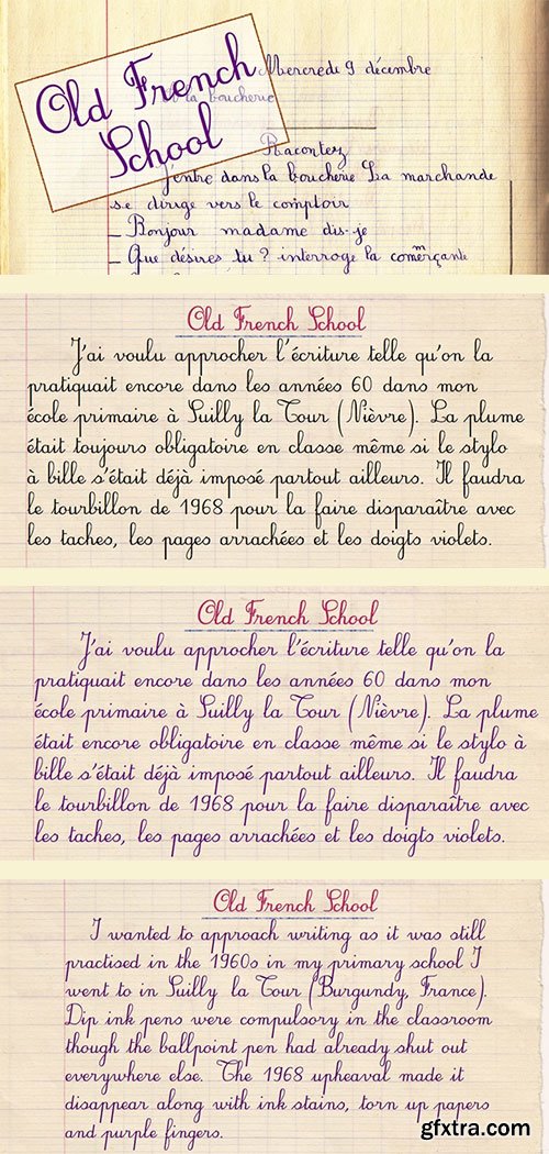 Old French School - Handwriten Old School Font Family 4xTTF