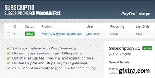 CodeCanyon - Subscriptio v2.3.5 - WooCommerce Subscriptions - 8754068